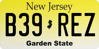 NJ license plate B39REZ