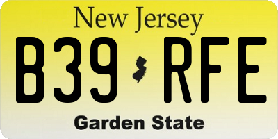 NJ license plate B39RFE
