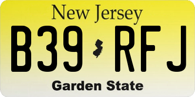 NJ license plate B39RFJ