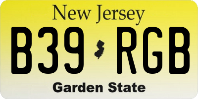 NJ license plate B39RGB