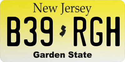 NJ license plate B39RGH