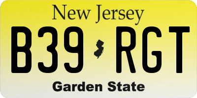 NJ license plate B39RGT