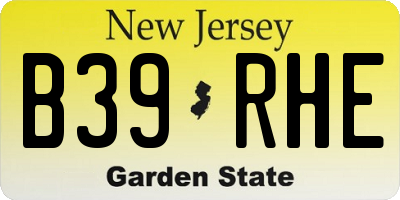 NJ license plate B39RHE