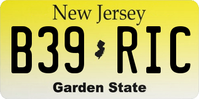 NJ license plate B39RIC