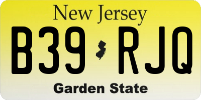 NJ license plate B39RJQ