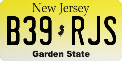 NJ license plate B39RJS