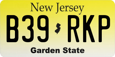 NJ license plate B39RKP