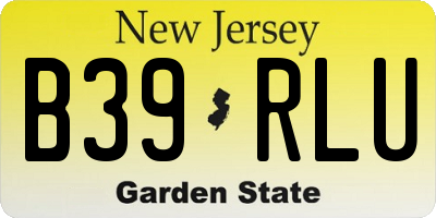 NJ license plate B39RLU