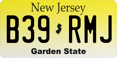 NJ license plate B39RMJ