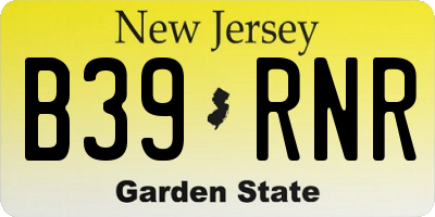NJ license plate B39RNR