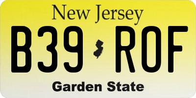 NJ license plate B39ROF