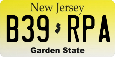 NJ license plate B39RPA