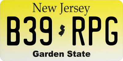 NJ license plate B39RPG