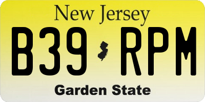 NJ license plate B39RPM