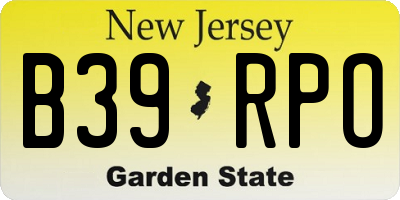 NJ license plate B39RPO