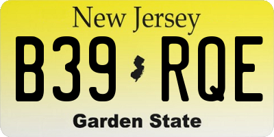 NJ license plate B39RQE