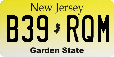 NJ license plate B39RQM