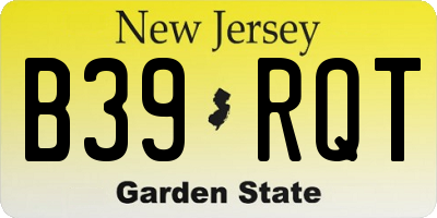 NJ license plate B39RQT
