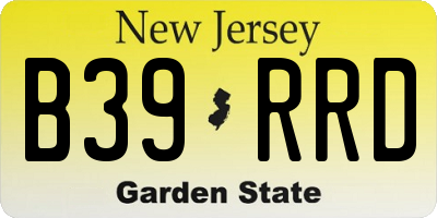 NJ license plate B39RRD