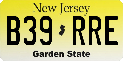 NJ license plate B39RRE