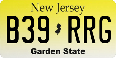 NJ license plate B39RRG