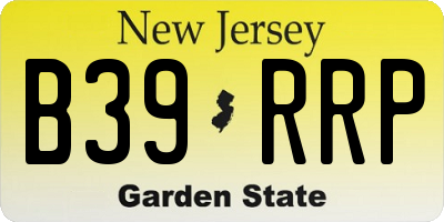 NJ license plate B39RRP