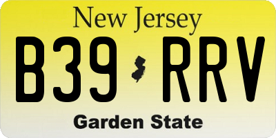 NJ license plate B39RRV