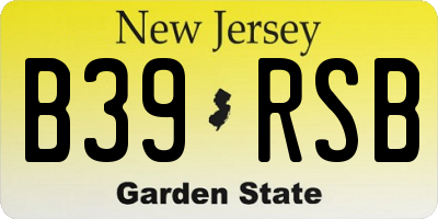 NJ license plate B39RSB