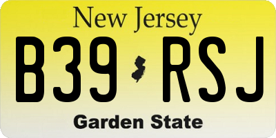 NJ license plate B39RSJ