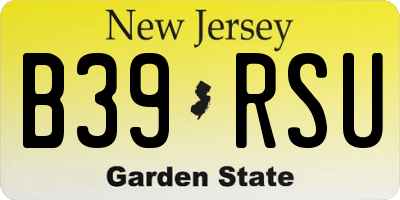 NJ license plate B39RSU
