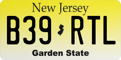 NJ license plate B39RTL