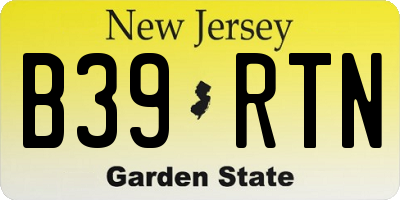 NJ license plate B39RTN