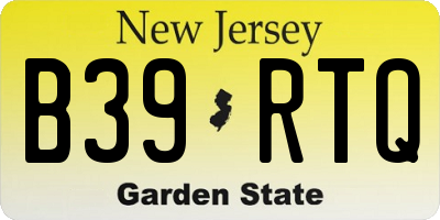NJ license plate B39RTQ