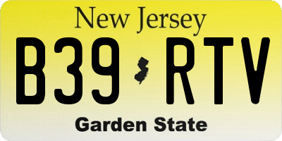 NJ license plate B39RTV