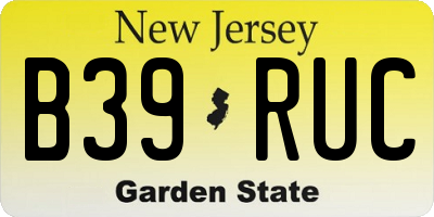 NJ license plate B39RUC