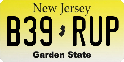 NJ license plate B39RUP