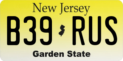NJ license plate B39RUS
