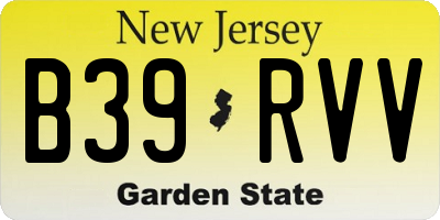 NJ license plate B39RVV