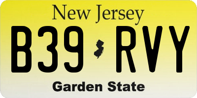 NJ license plate B39RVY