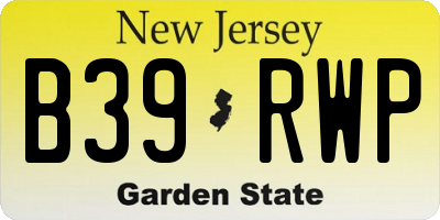 NJ license plate B39RWP