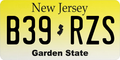 NJ license plate B39RZS