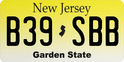 NJ license plate B39SBB