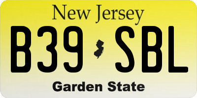 NJ license plate B39SBL