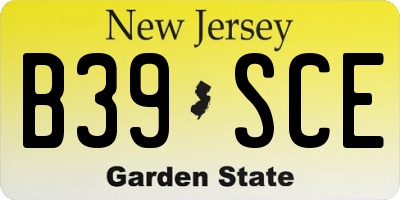 NJ license plate B39SCE