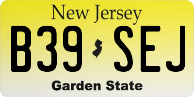 NJ license plate B39SEJ