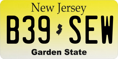 NJ license plate B39SEW
