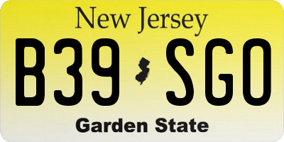 NJ license plate B39SGO