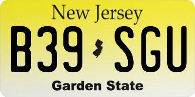 NJ license plate B39SGU
