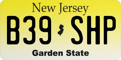 NJ license plate B39SHP