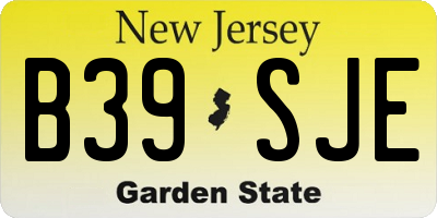 NJ license plate B39SJE